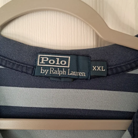 Men's Polo XXL By Ralph Lauren, 2 Tone Blue stripe, Classc Fit. - Picture 3 of 4
